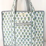 Large Quilted Zipper Tote Bag | Carolina