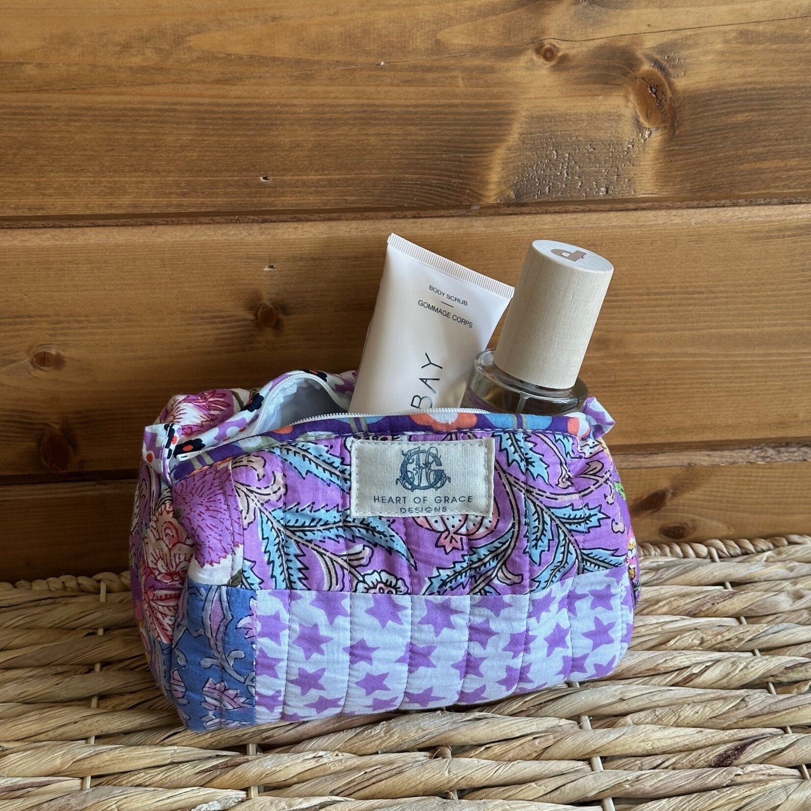 Starlit Blooms | Quilted Cosmetic Bag