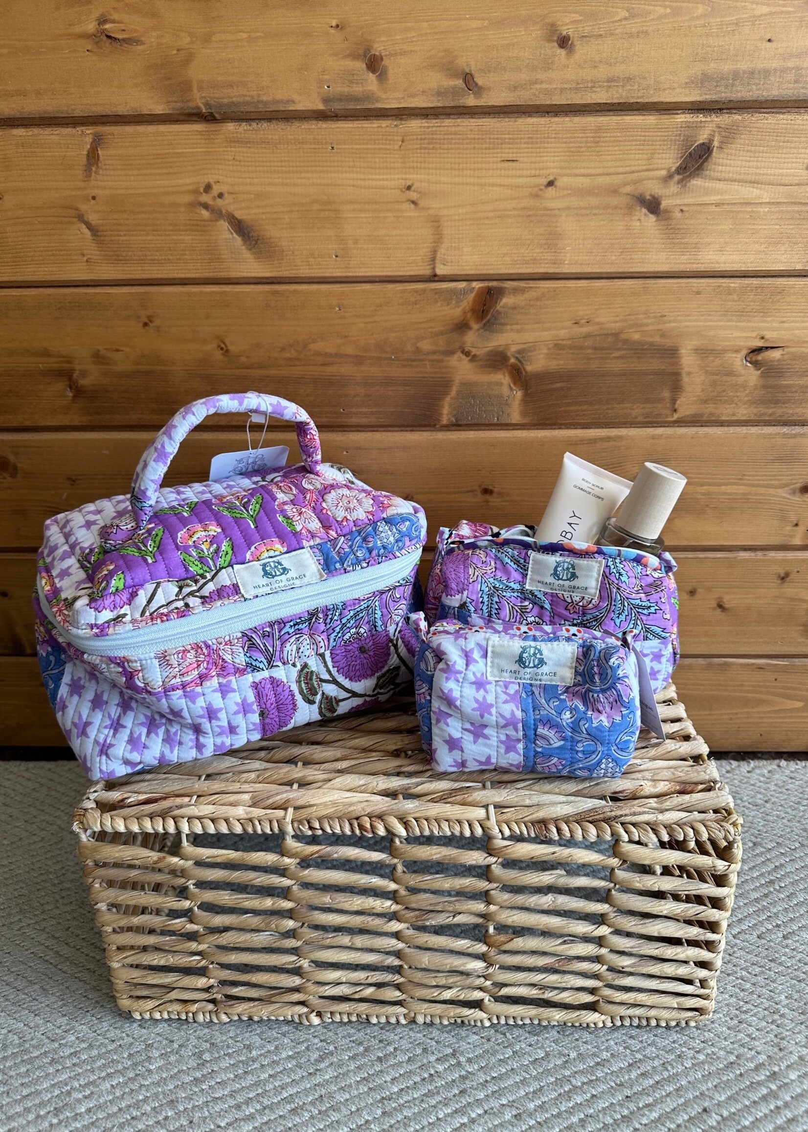 Starlit Blooms | Quilted Cosmetic Bag