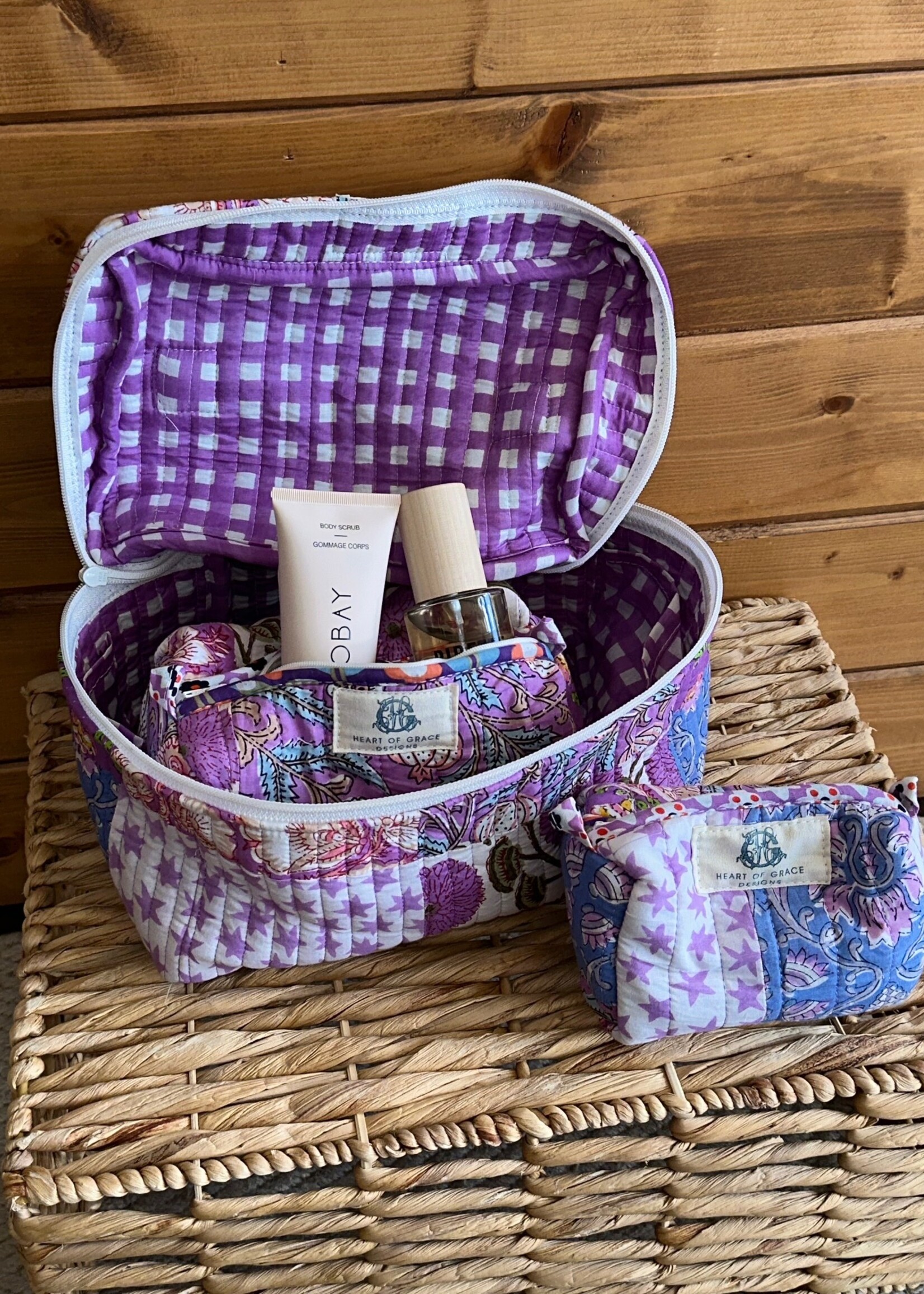 Starlit Blooms | Quilted Cosmetic Bag