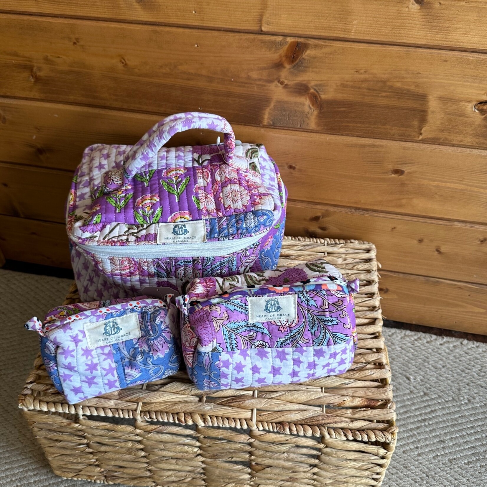 Starlit Blooms | Quilted Cosmetic Bag