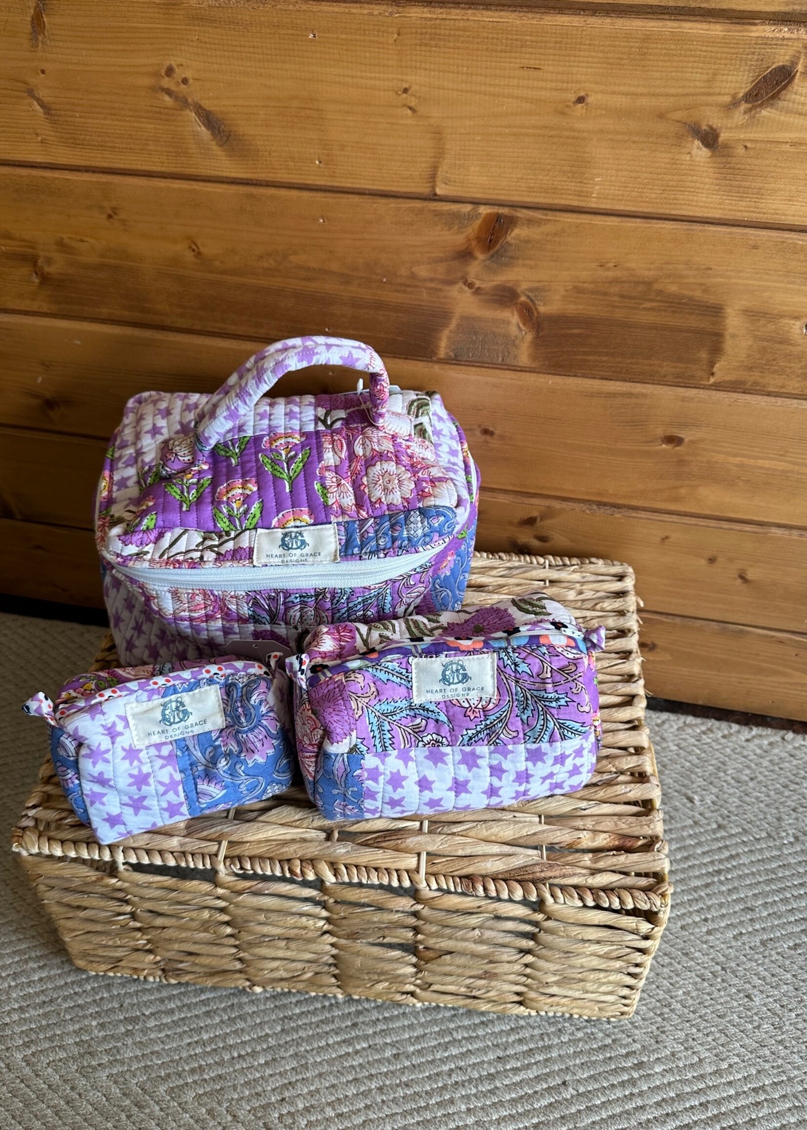 Starlit Blooms | Quilted Cosmetic Bag