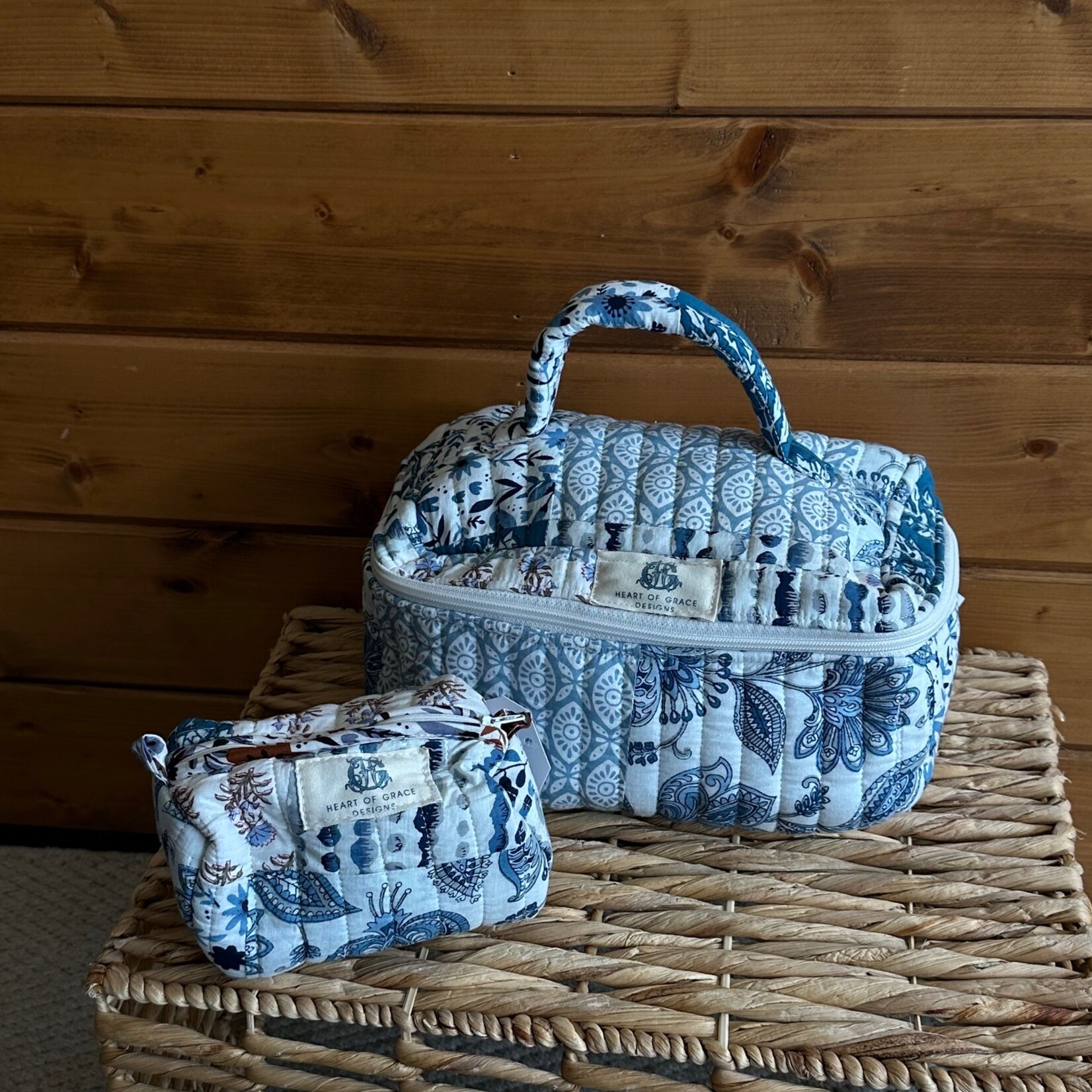 Bleu Chapelle | Quilted Cosmetic Bag