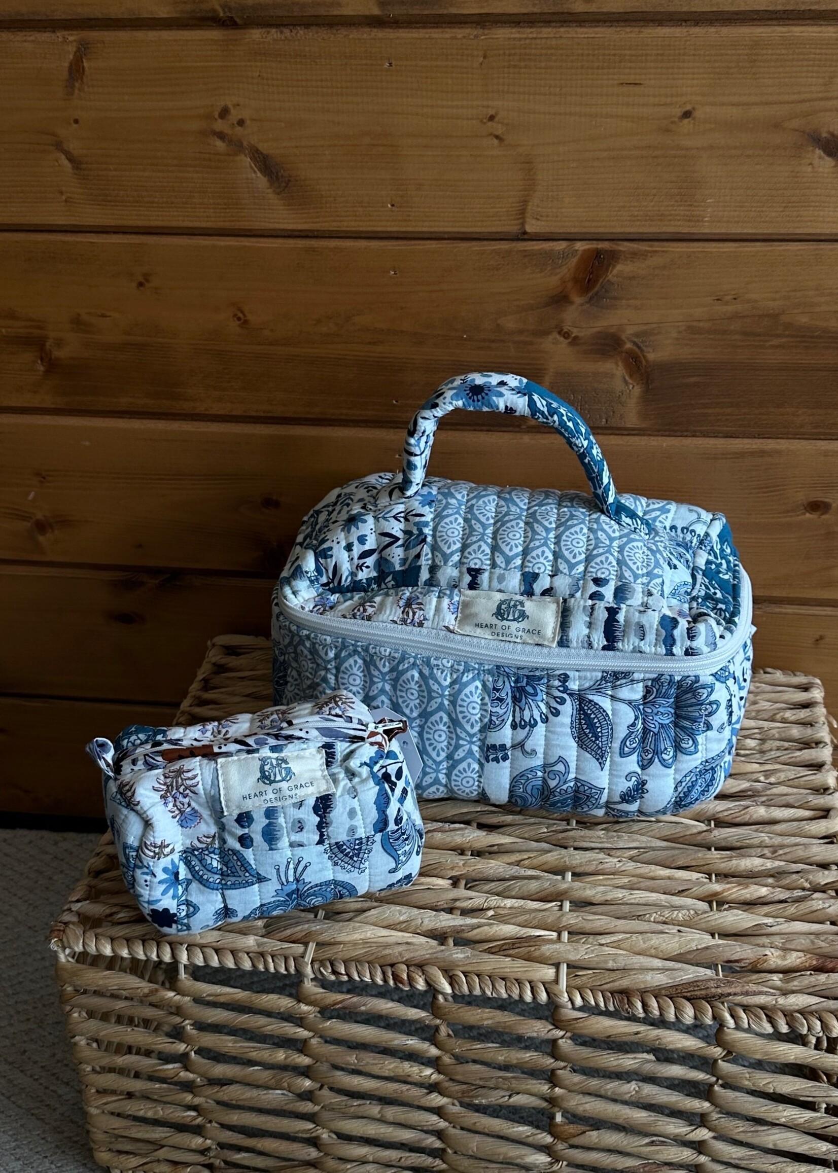 Bleu Chapelle | Quilted Cosmetic Bag