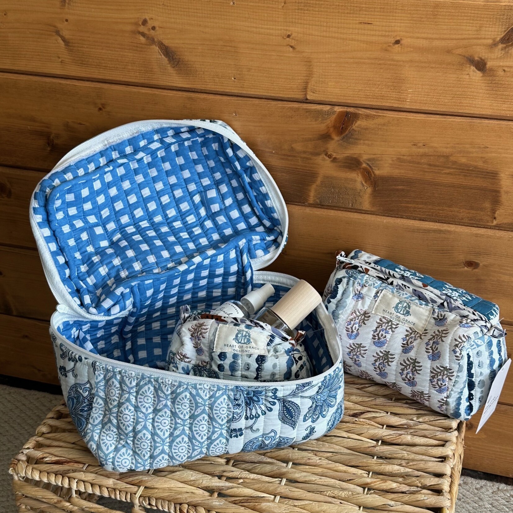 Bleu Chapelle | Quilted Cosmetic Bag