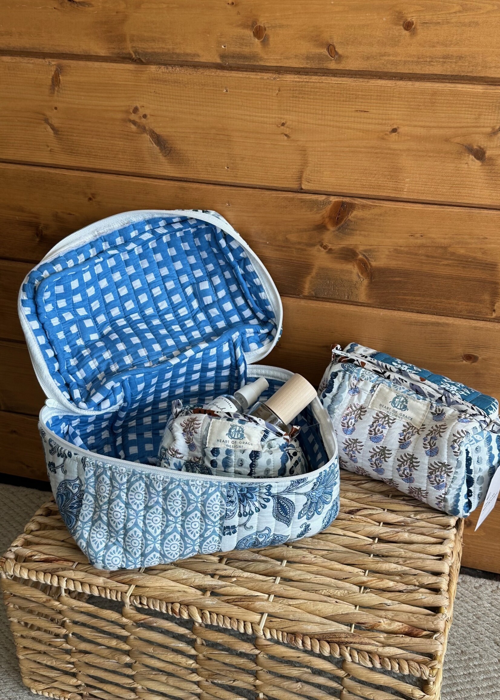 Bleu Chapelle | Quilted Cosmetic Bag
