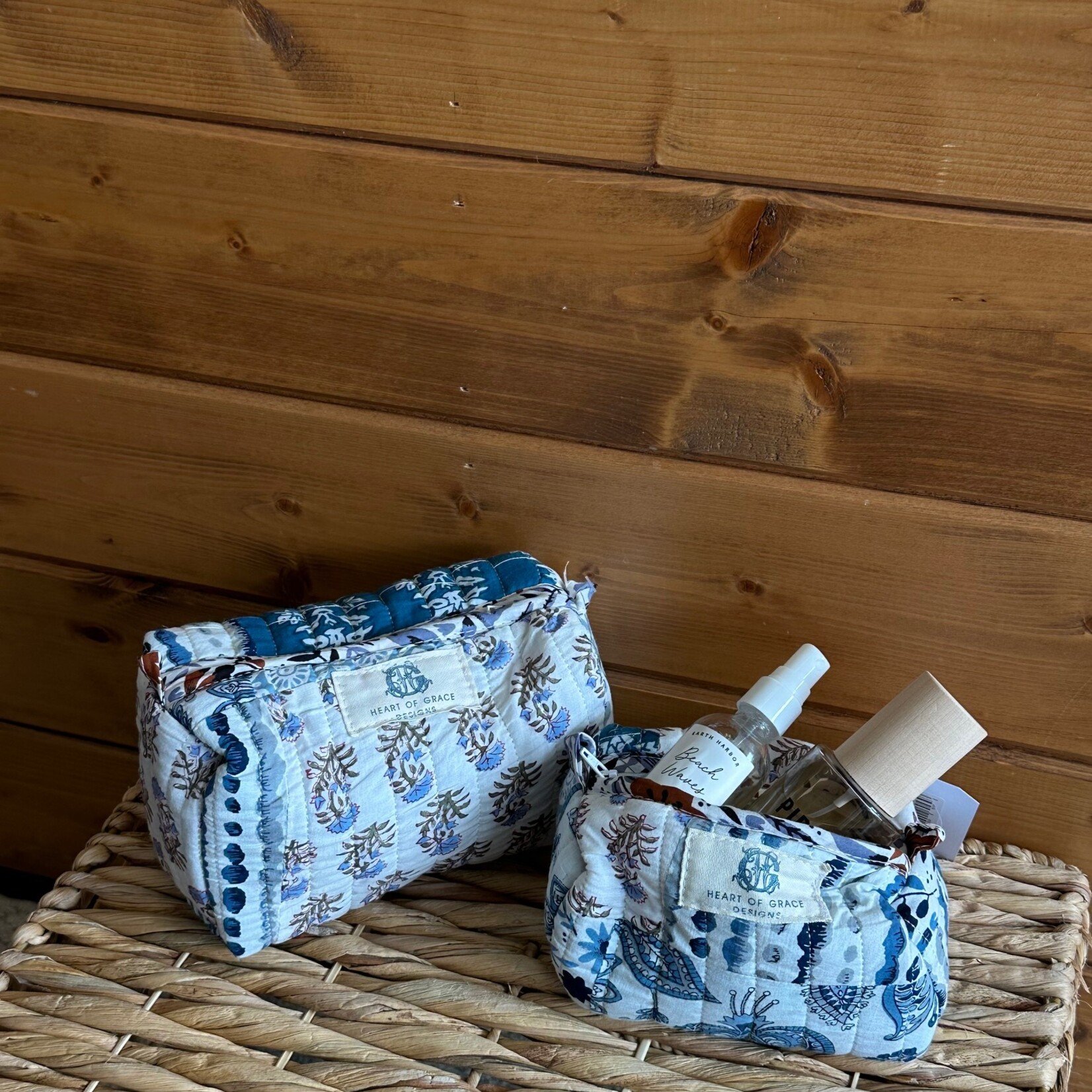 Bleu Chapelle | Quilted Cosmetic Bag