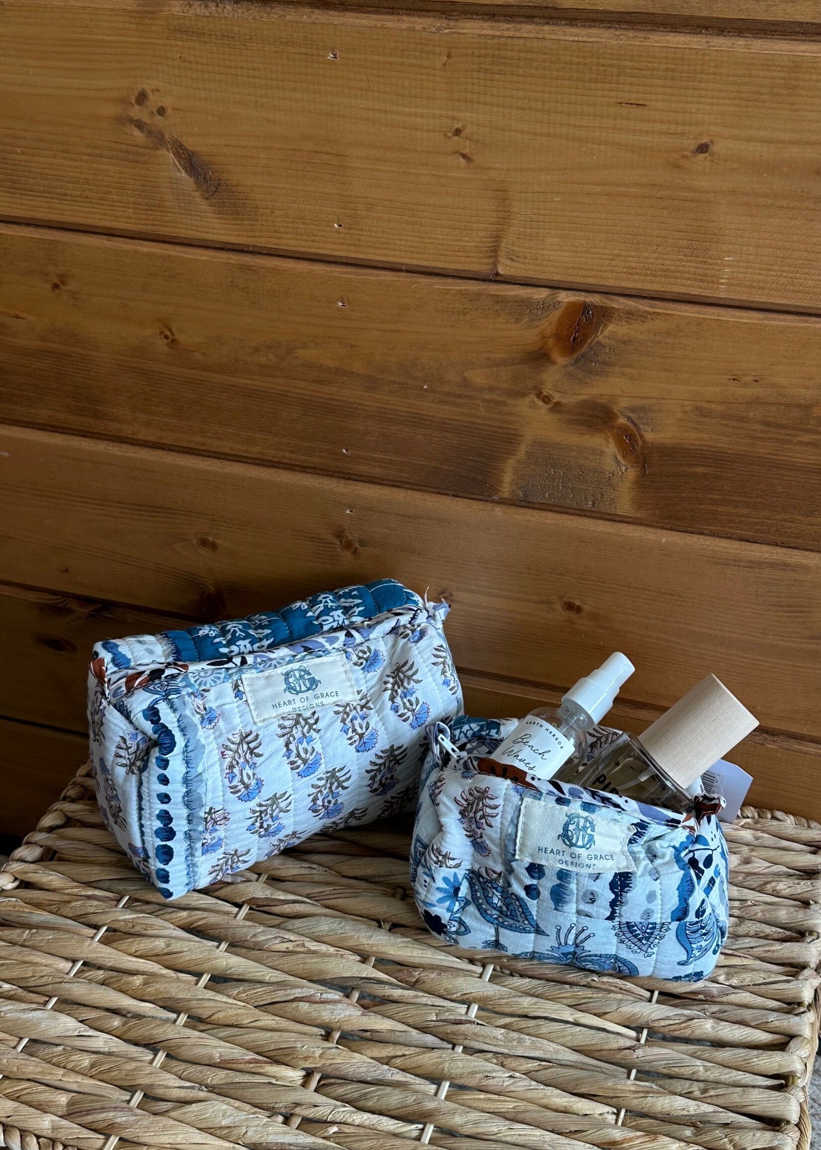 Bleu Chapelle | Quilted Cosmetic Bag