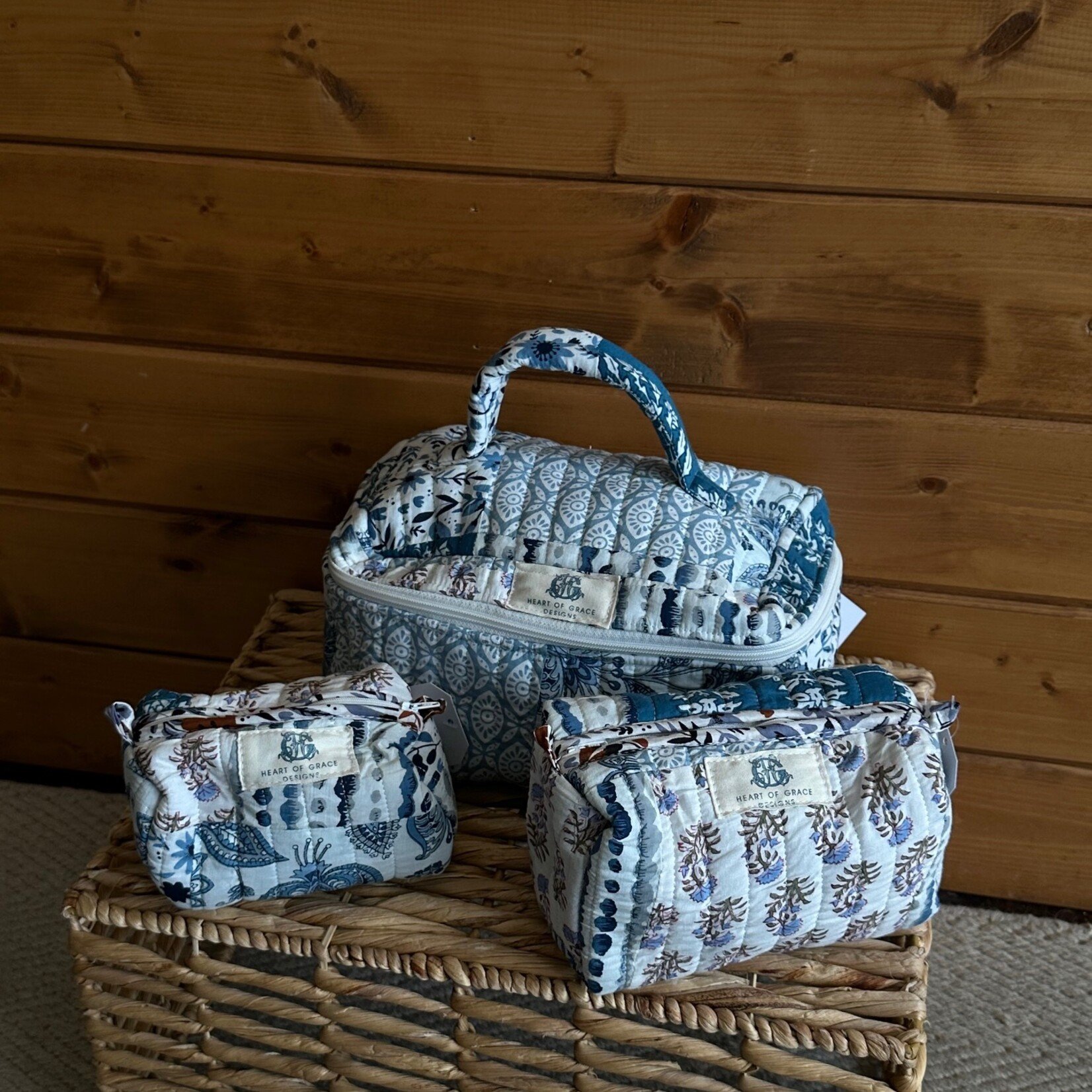 Bleu Chapelle | Quilted Cosmetic Bag