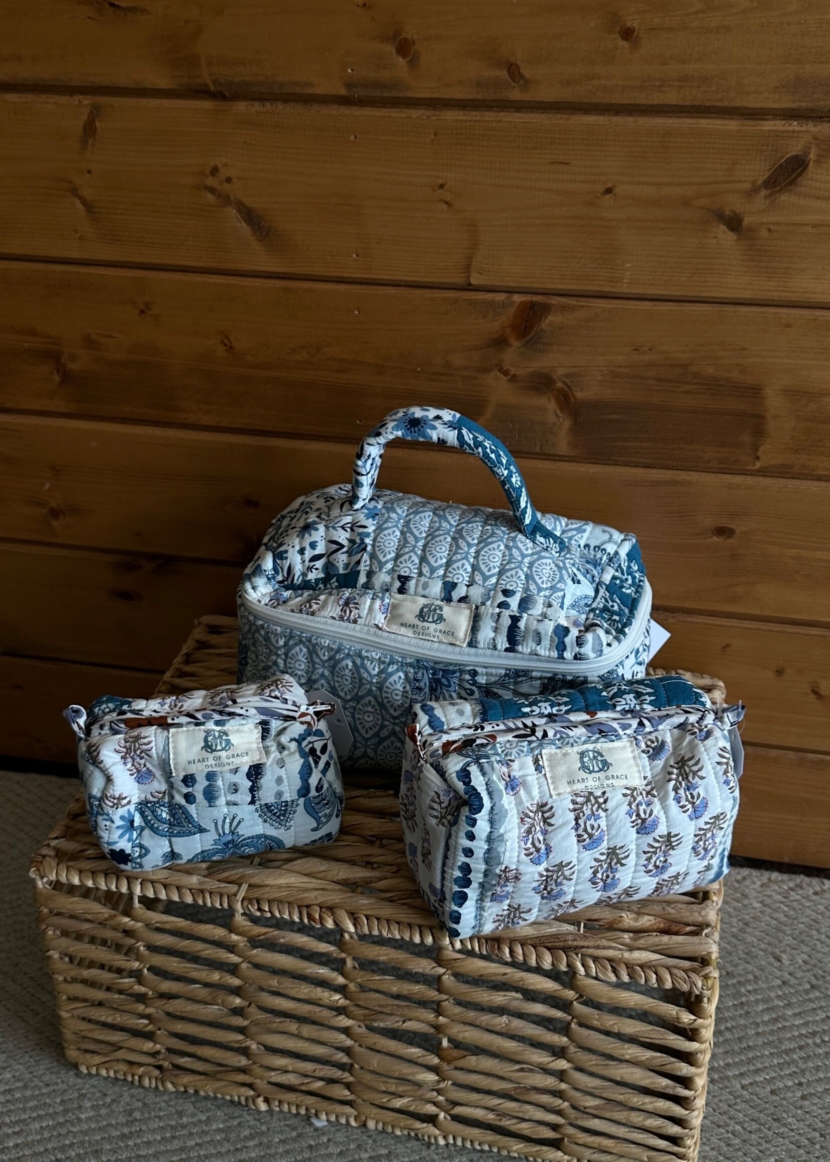 Bleu Chapelle | Quilted Cosmetic Bag