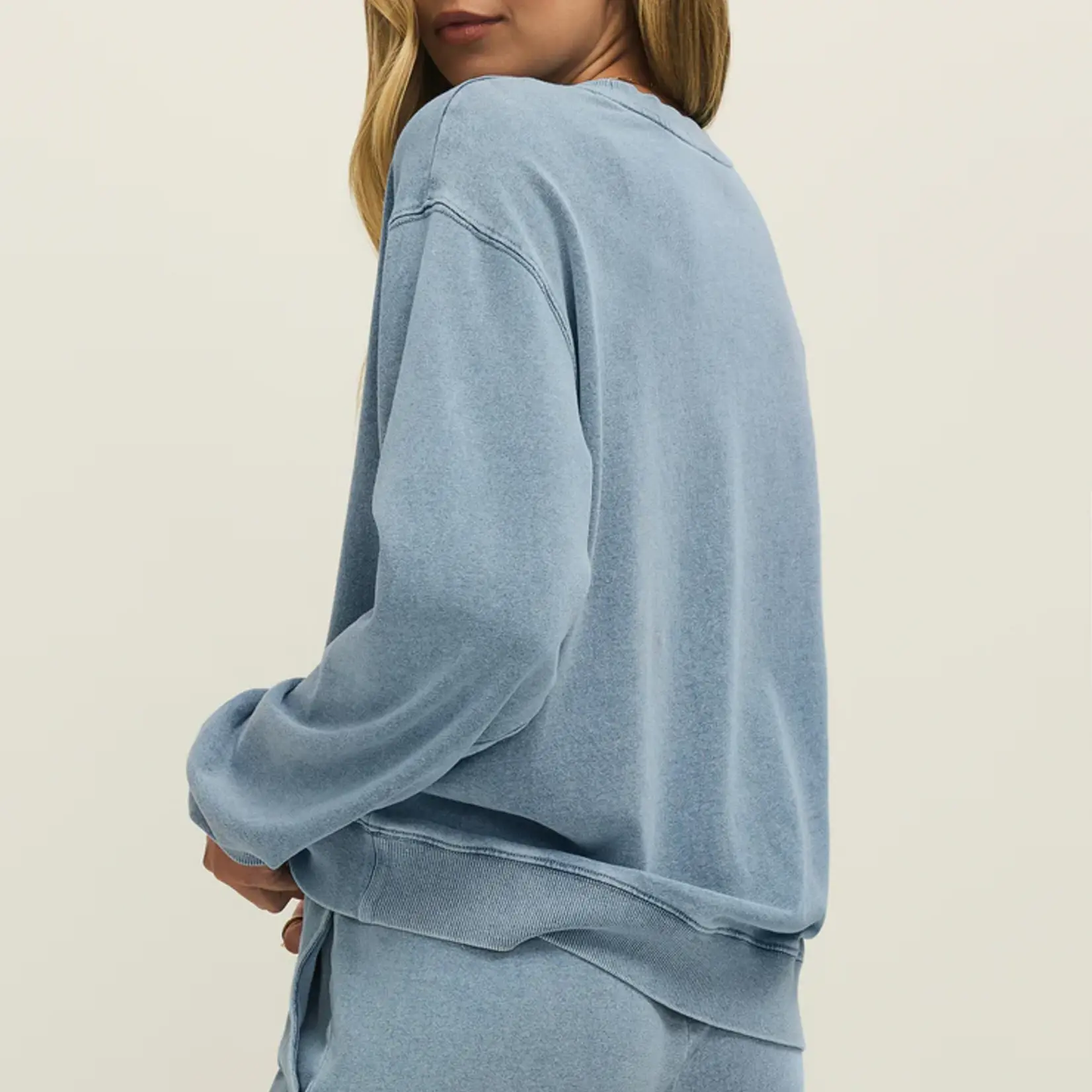 Z Supply Boyfriend Denim Sweatshirt