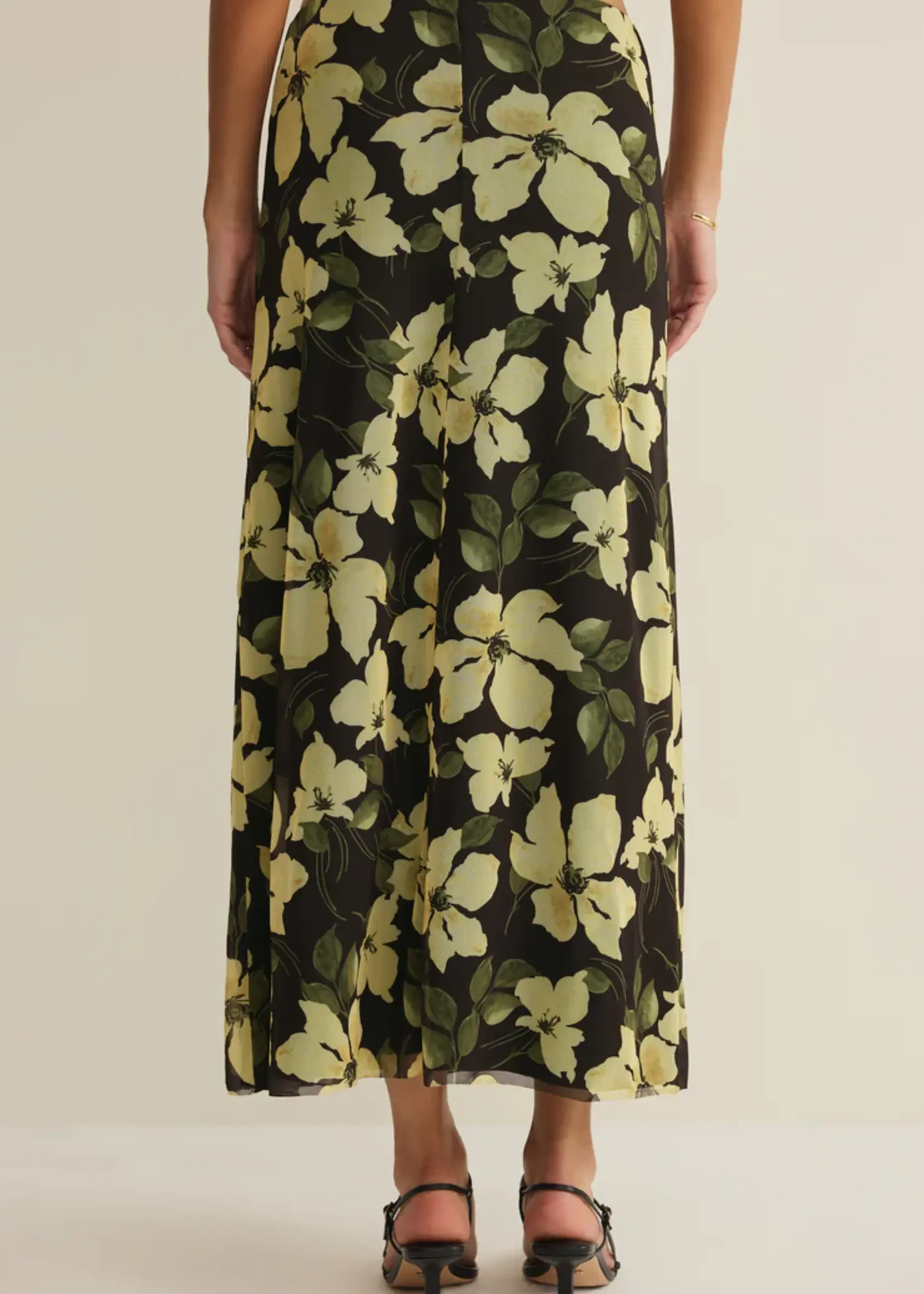 Z Supply Eda Ren Floral Mesh Midi Skirt