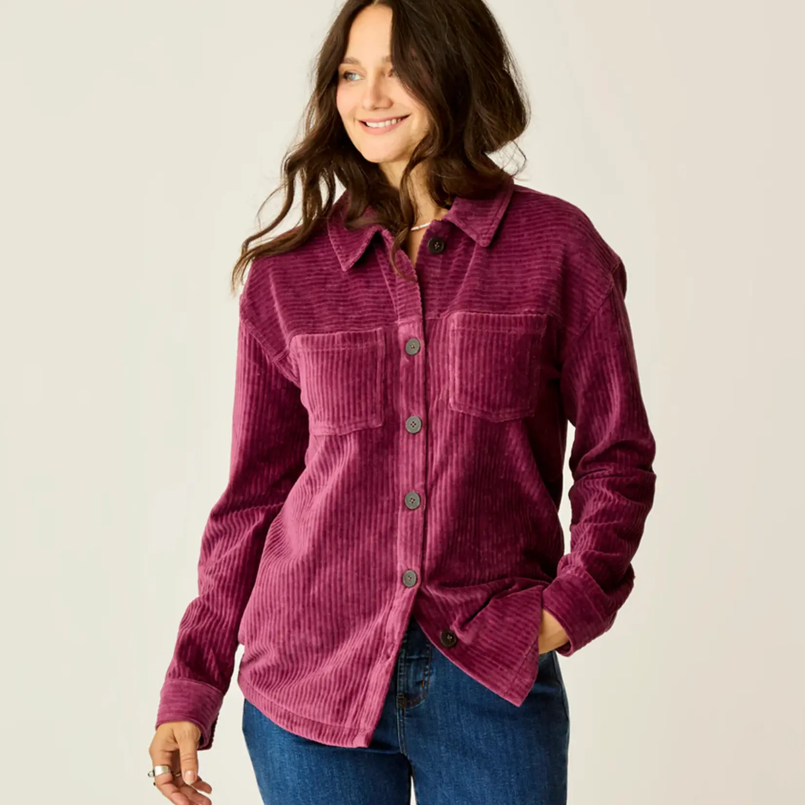 Hudson Stretch Cord Shacket