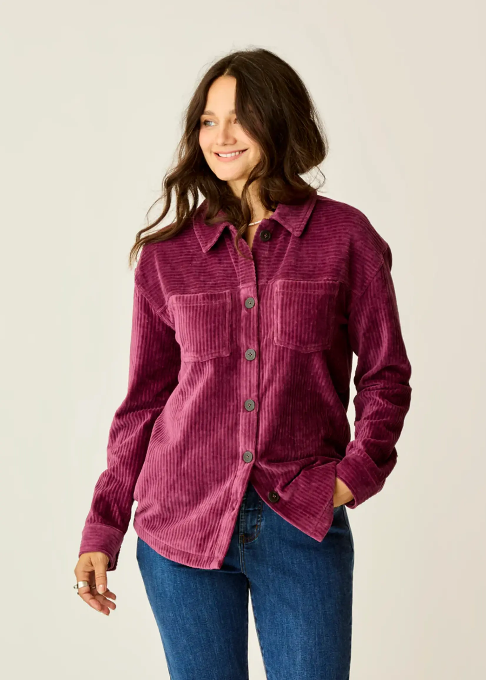 Hudson Stretch Cord Shacket