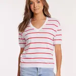 Mododoc Stripe V/Neck Sweater