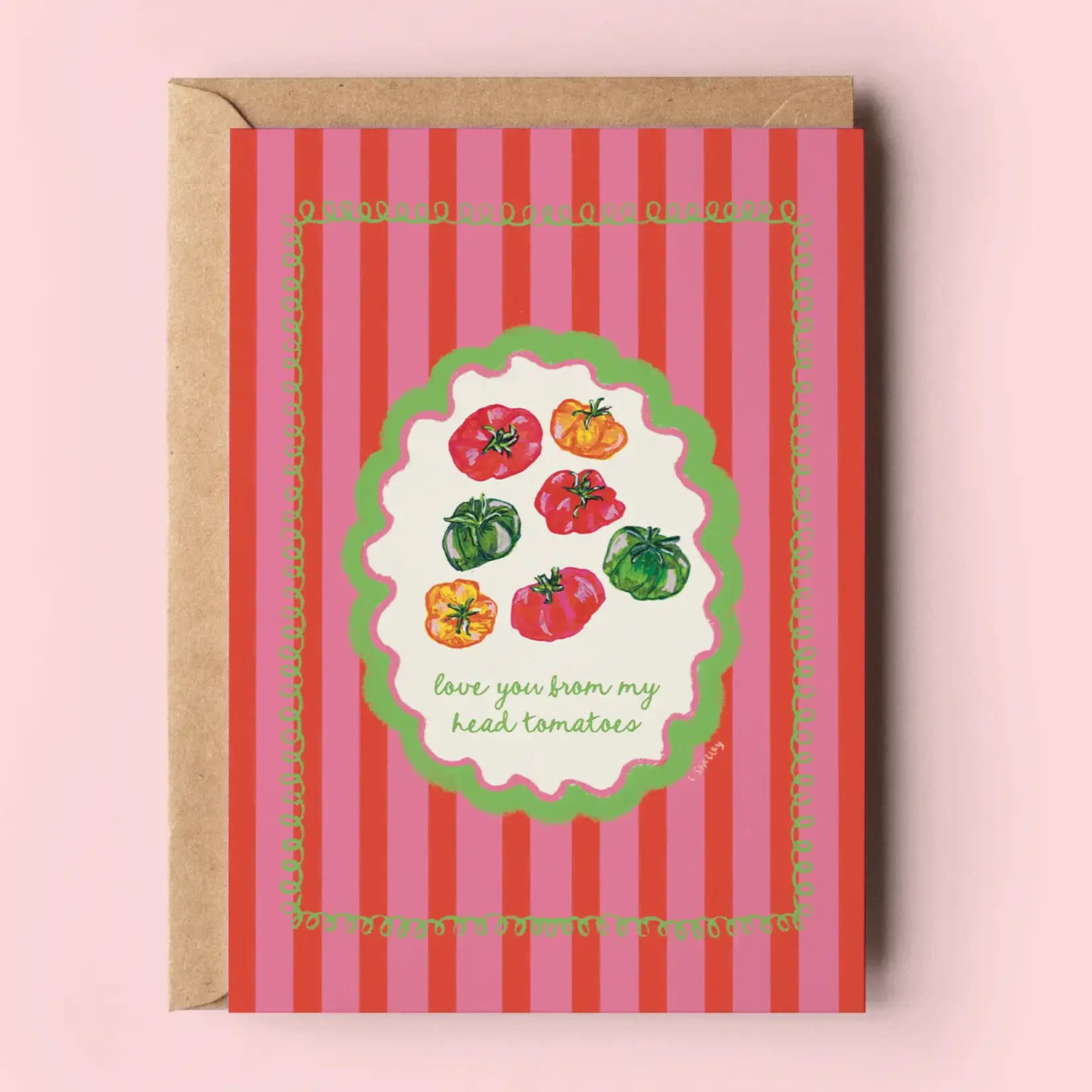 Love You from My Head Tomatoes Greeting Card