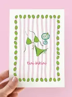 Tini Bikini Martini Summer Beach Coastal Greeting Card
