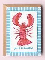 You're So Clawsome Lobster Beach Coastal Greeting Card