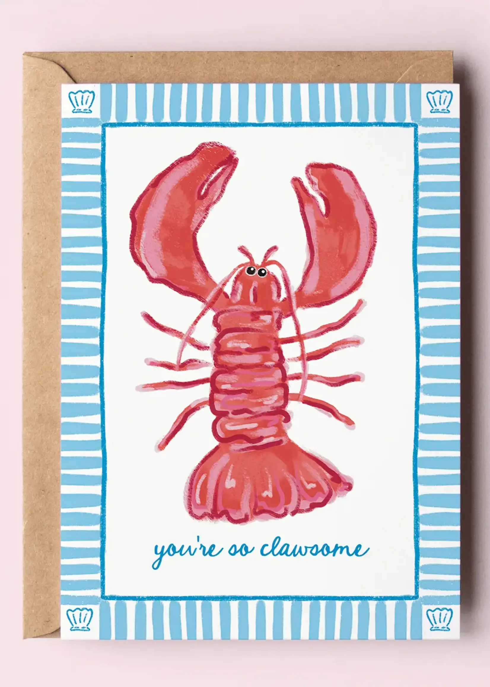 You're So Clawsome Lobster Beach Coastal Greeting Card