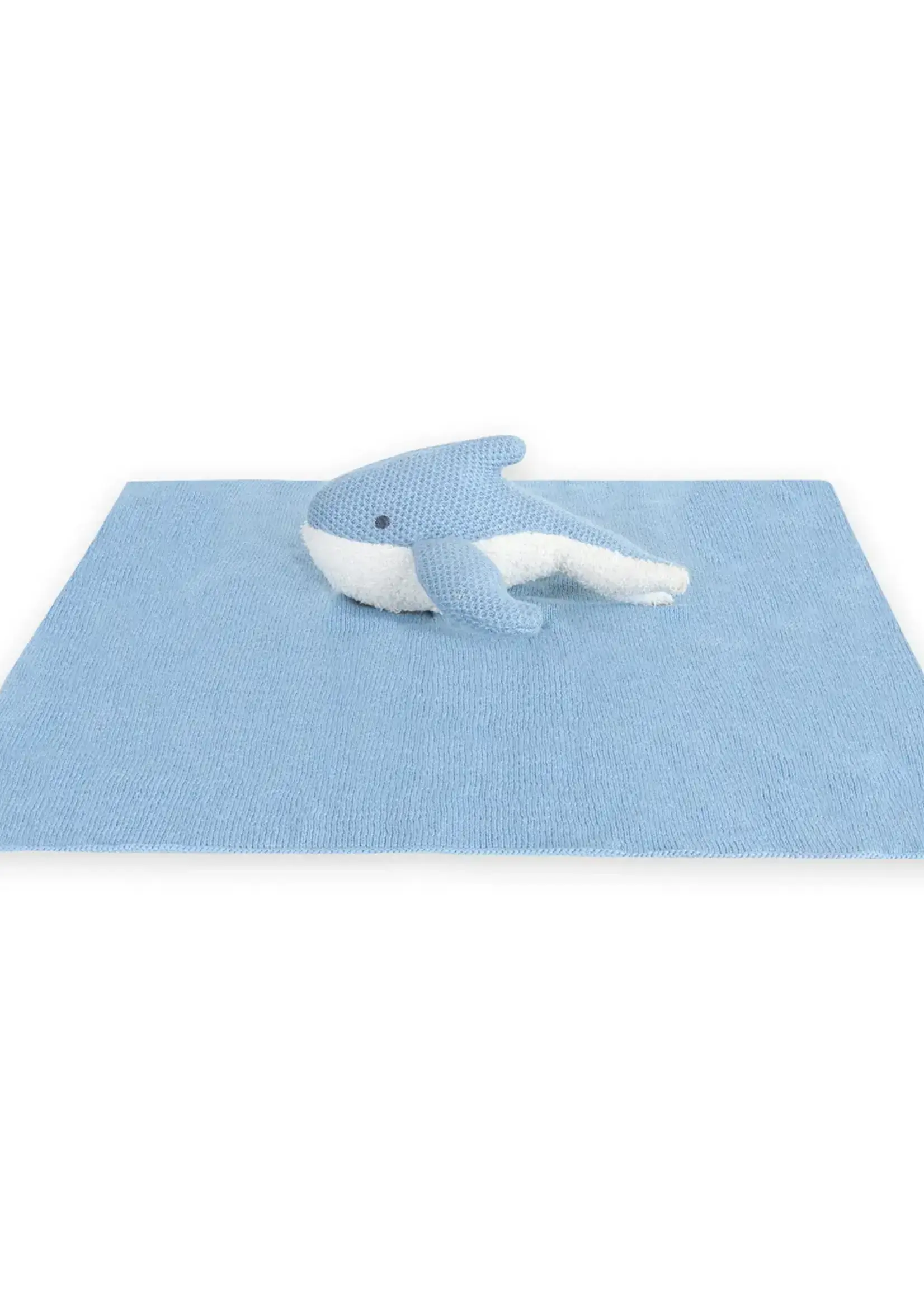 Blue Whale - Organic Baby Lovey Security Blanket