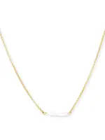 Salty Cali Halo Pearl Bar Necklace | Gold