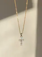 Crystal Cross Necklace | Gold | Diamond Cross Necklace