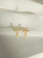 Cross Studs | 18k Gold | Dainty Stud Post Earrings