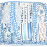 Bleu Chapelle | Large Quilted Ruffle Tote Bag