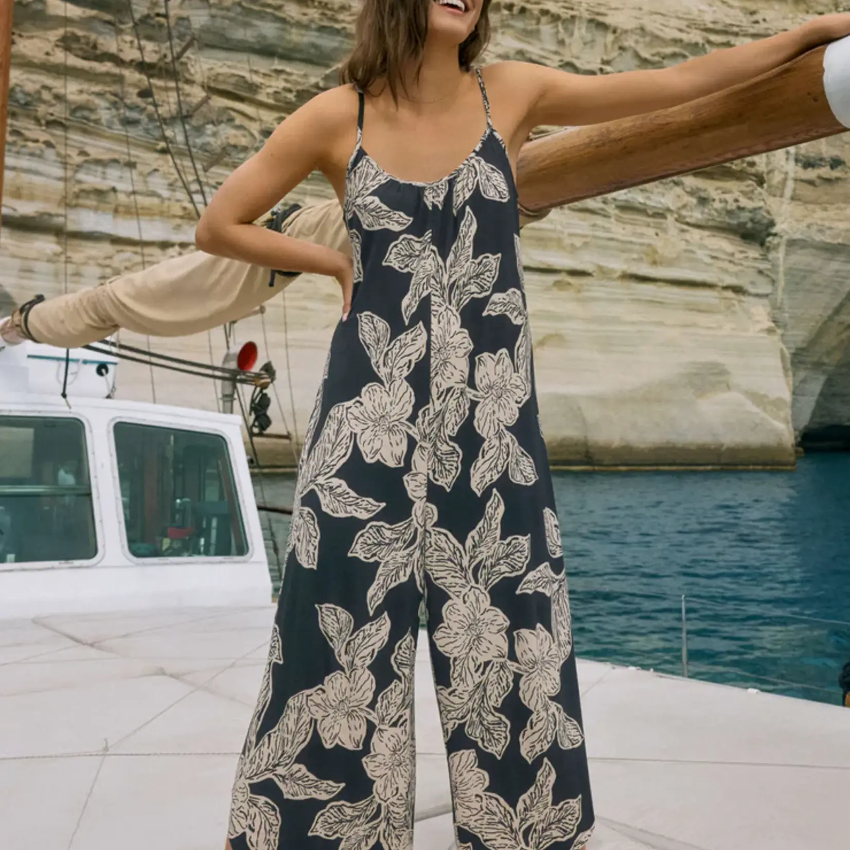 Z Supply Flared Asha Floral Jumpsuit