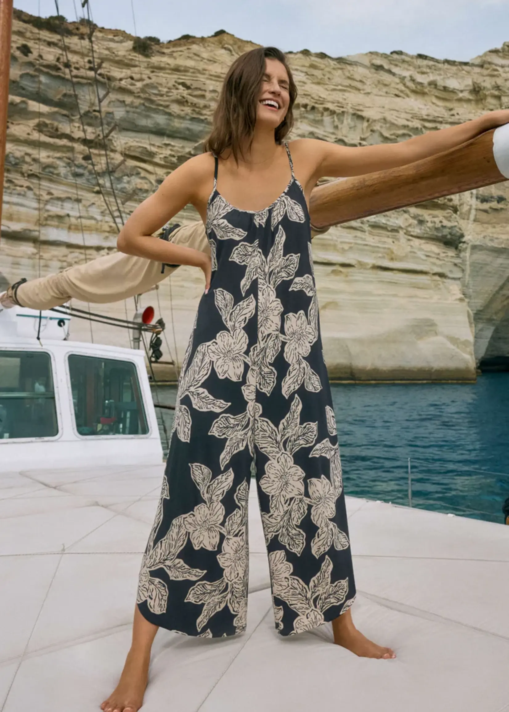 Z Supply Flared Asha Floral Jumpsuit