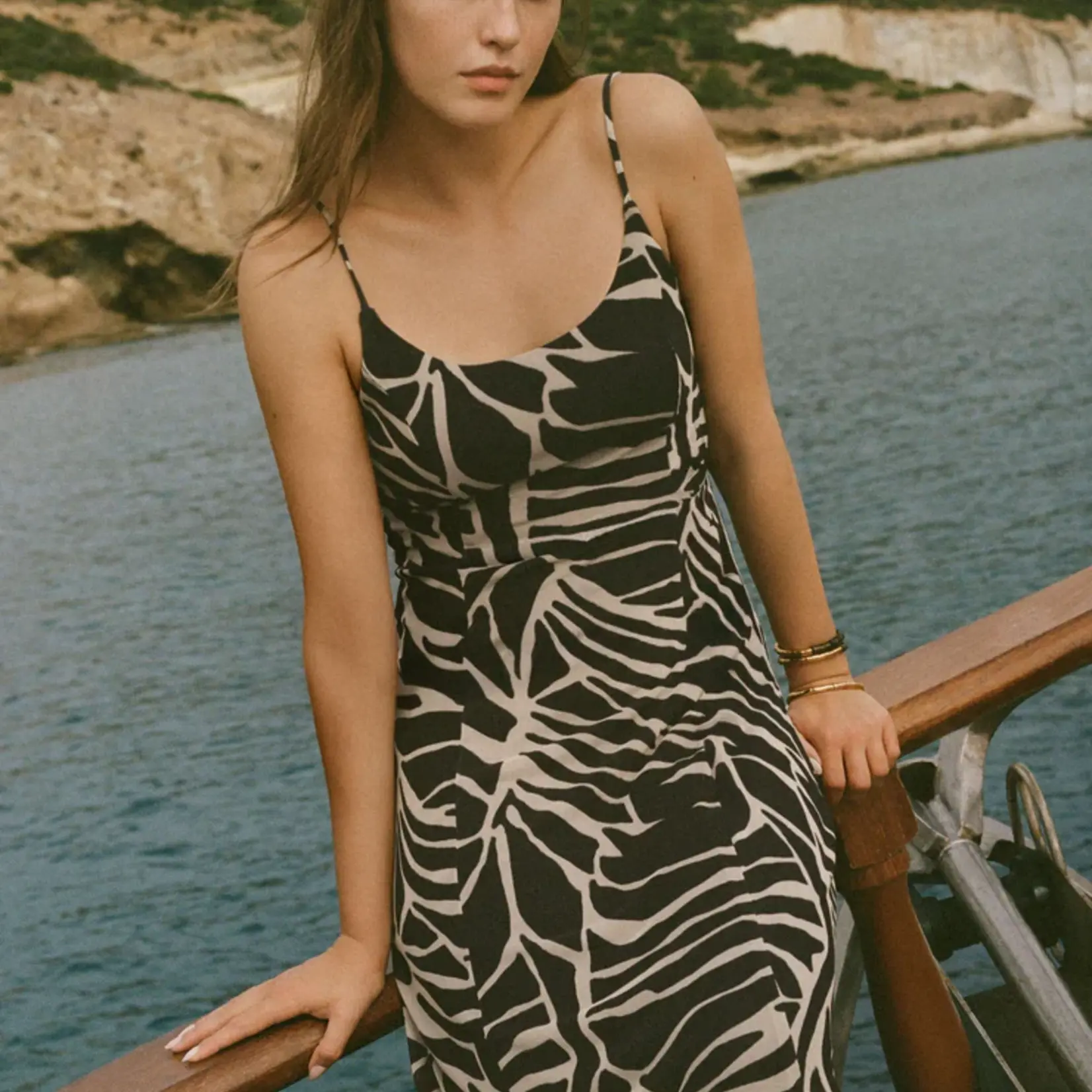 Z Supply Charisma Tova Palm Midi Dress