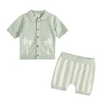 Palm Trees Embroidered Baby Shirt & Shorts Set (Organic)
