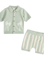 Palm Trees Embroidered Baby Shirt & Shorts Set (Organic)