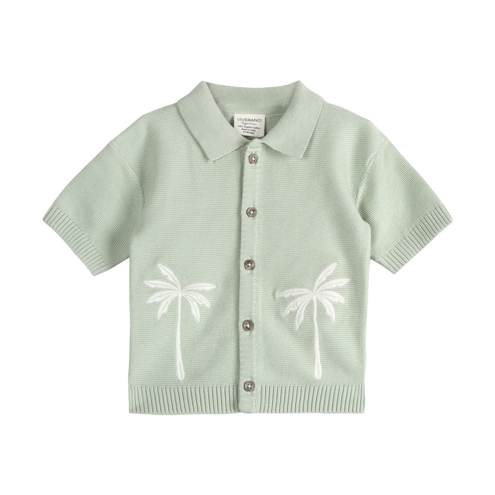 Palm Trees Embroidered Baby Shirt & Shorts Set (Organic)