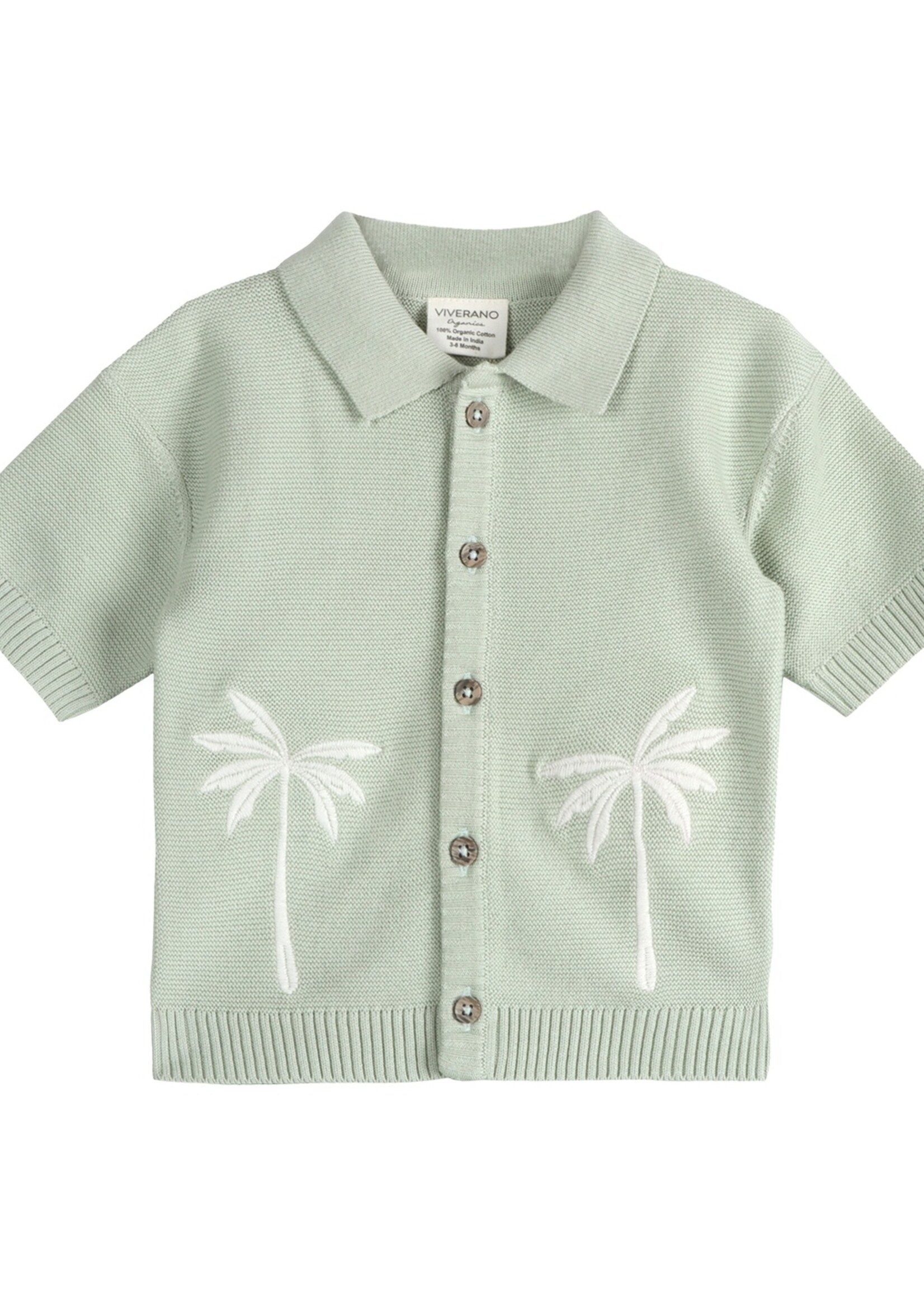 Palm Trees Embroidered Baby Shirt & Shorts Set (Organic)