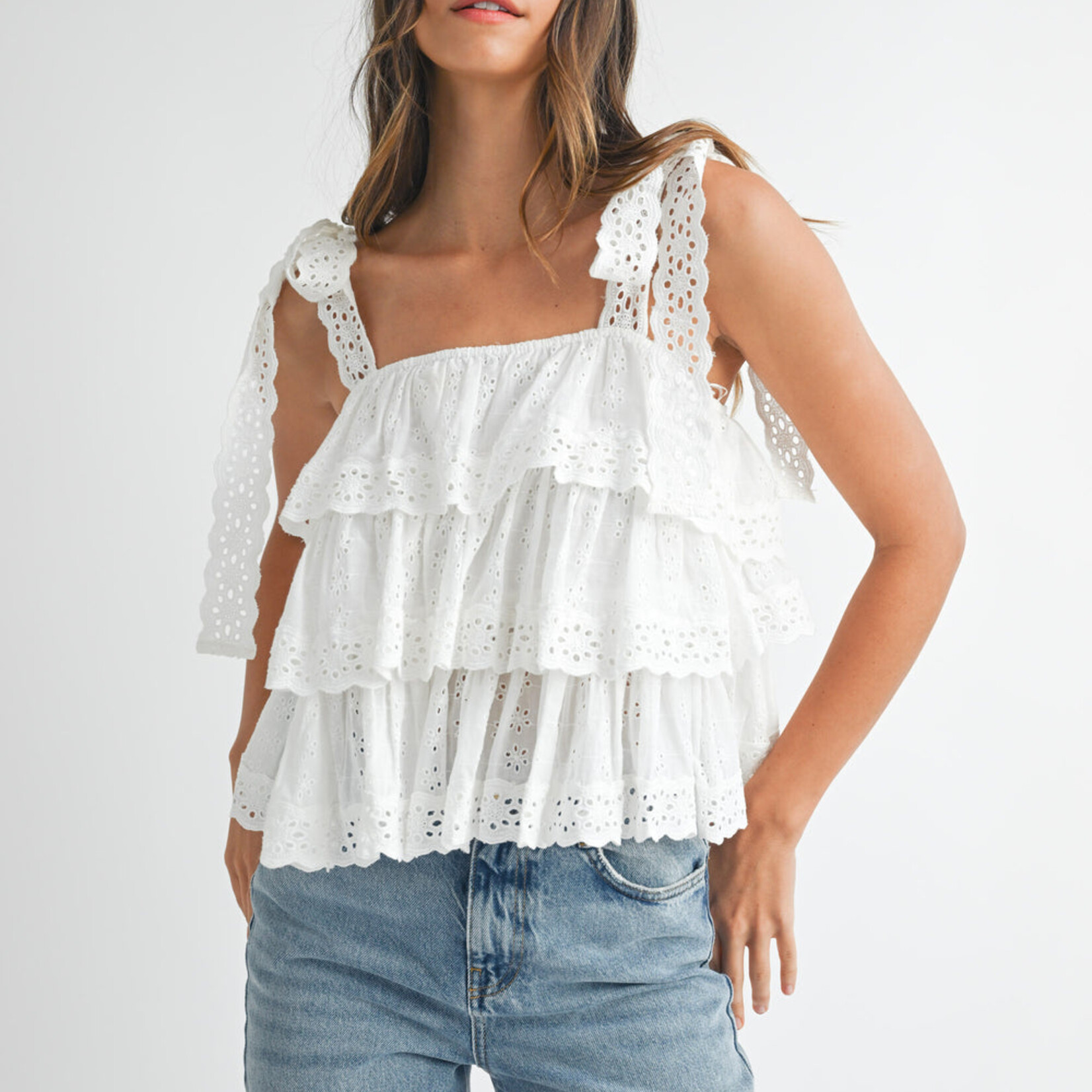Tiered Top w/ Lace Straps