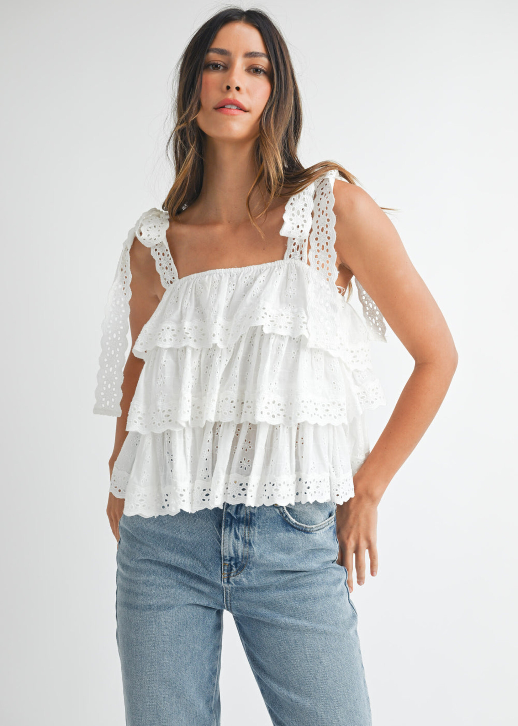 Tiered Top w/ Lace Straps
