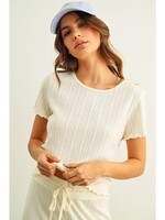 Pointelle Short Sleeve Top