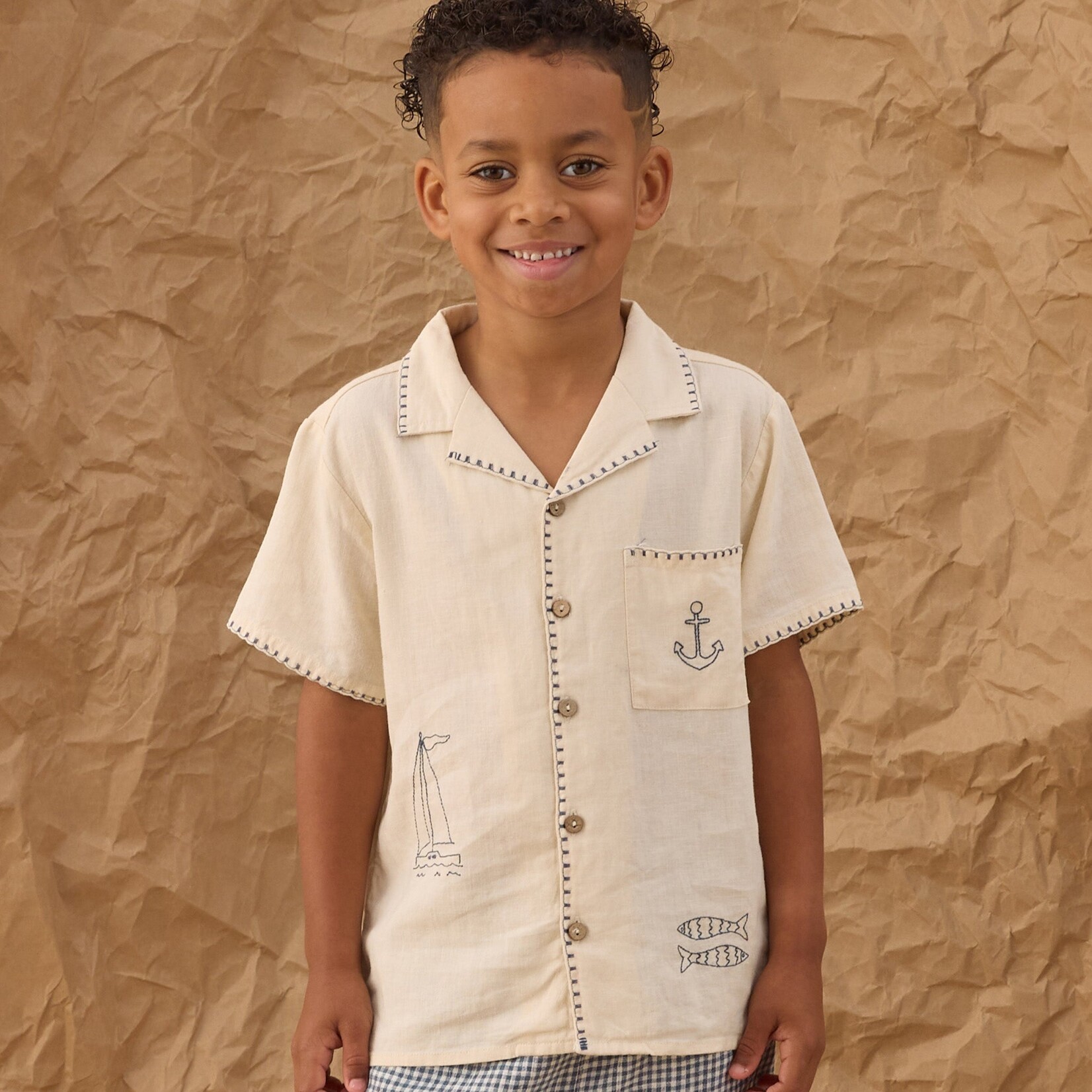 Rylee + Cru LLC LAPEL COLLAR SHIRT SAILOR