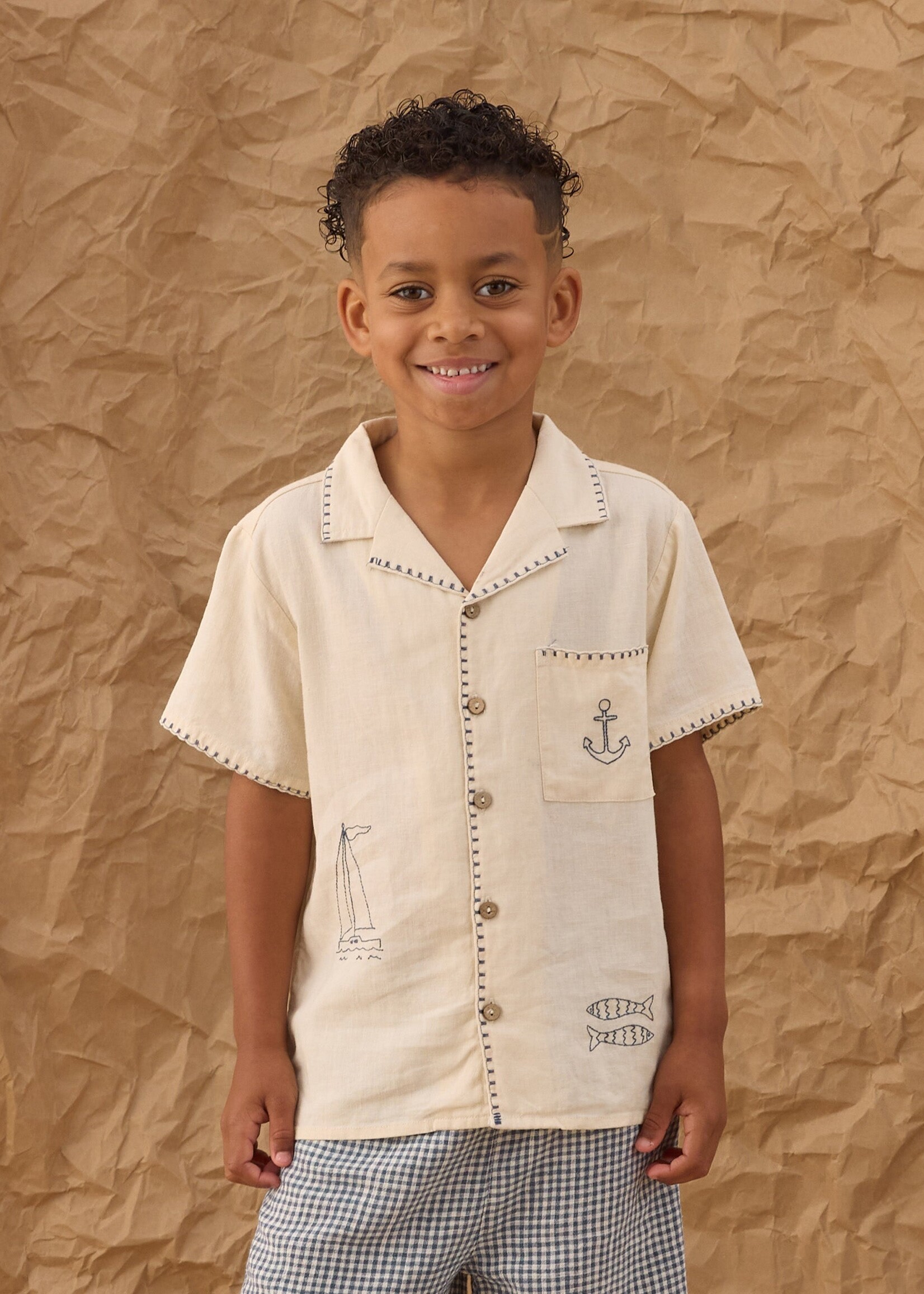 Rylee + Cru LLC LAPEL COLLAR SHIRT SAILOR