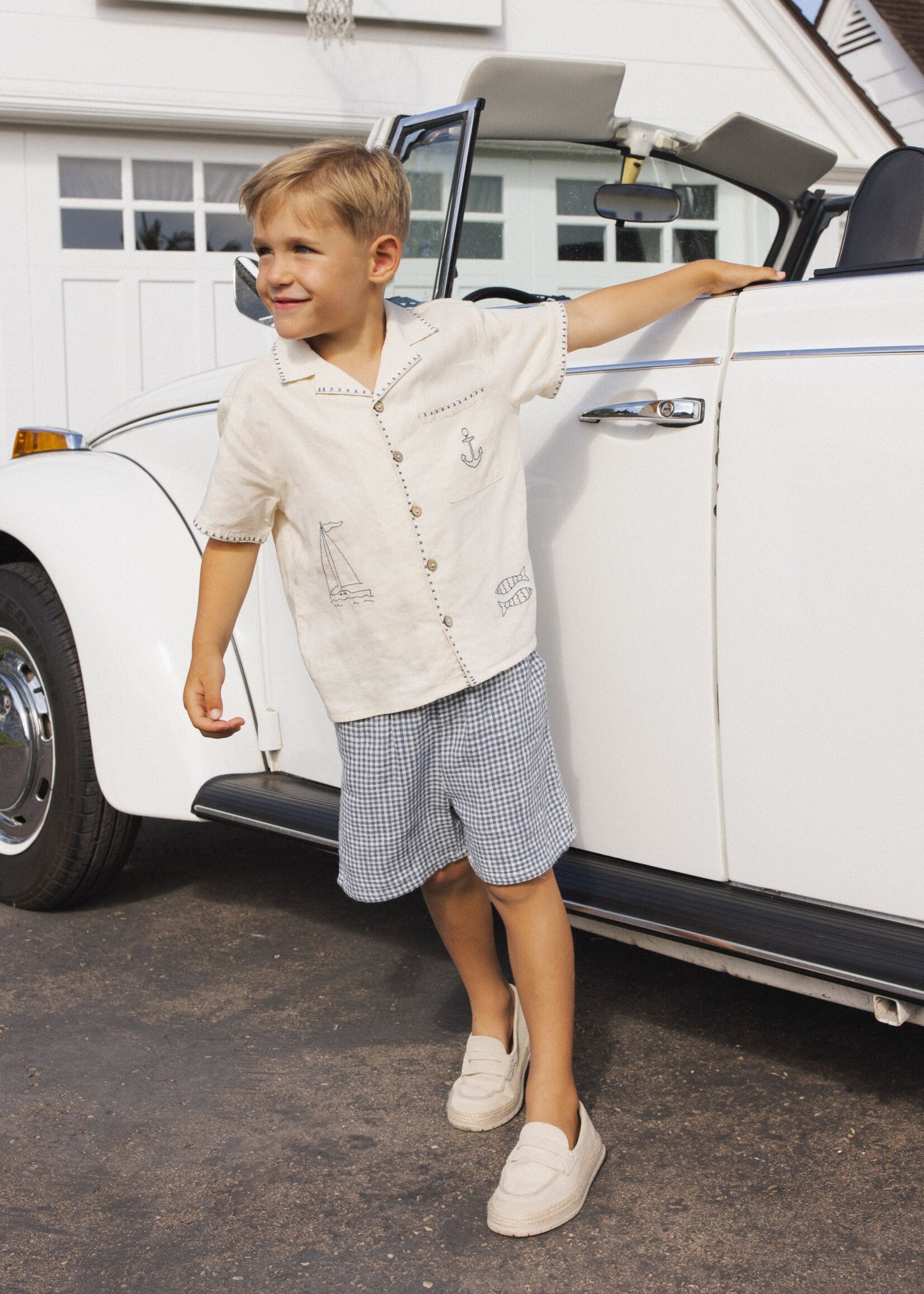 Rylee + Cru LLC PERRY SHORT MARINE GINGHAM