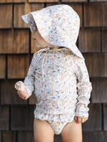 Rylee + Cru LLC RASHGUARD GIRLS SET FLOWER FIELDS