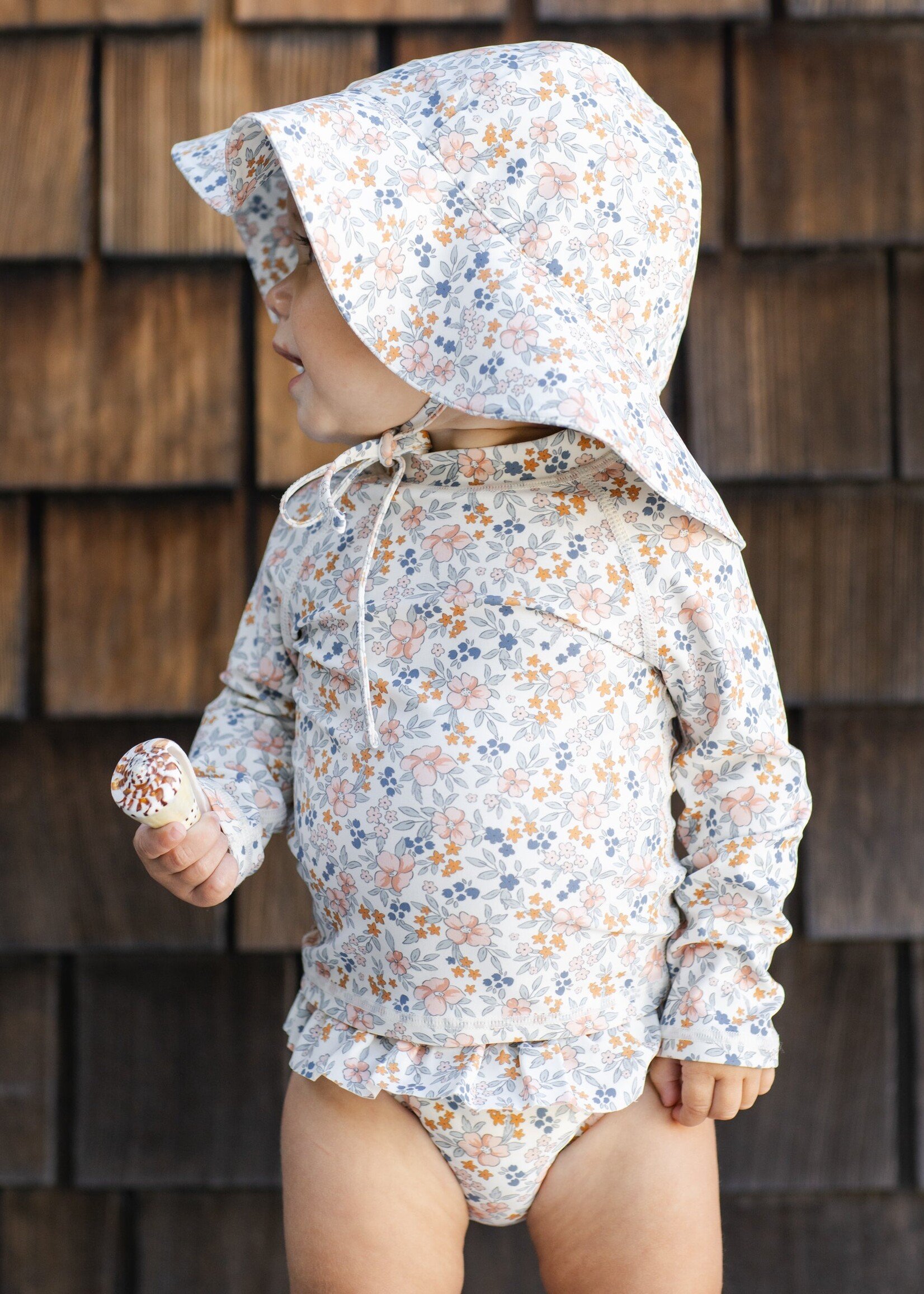 Rylee + Cru LLC RASHGUARD GIRLS SET FLOWER FIELDS