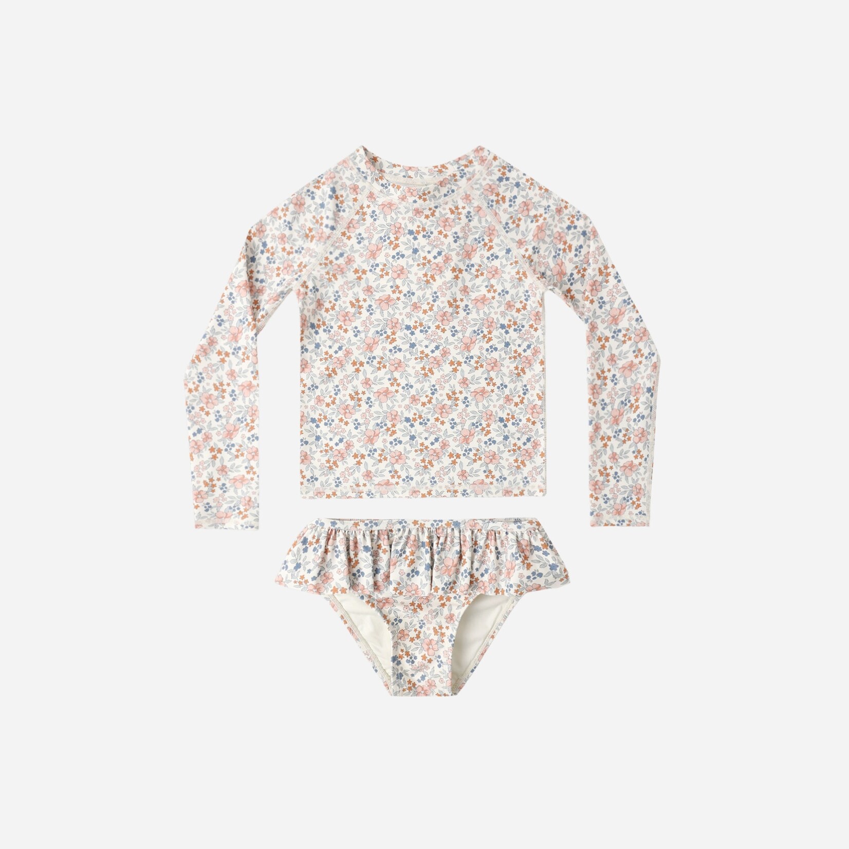 Rylee + Cru LLC RASHGUARD GIRLS SET FLOWER FIELDS
