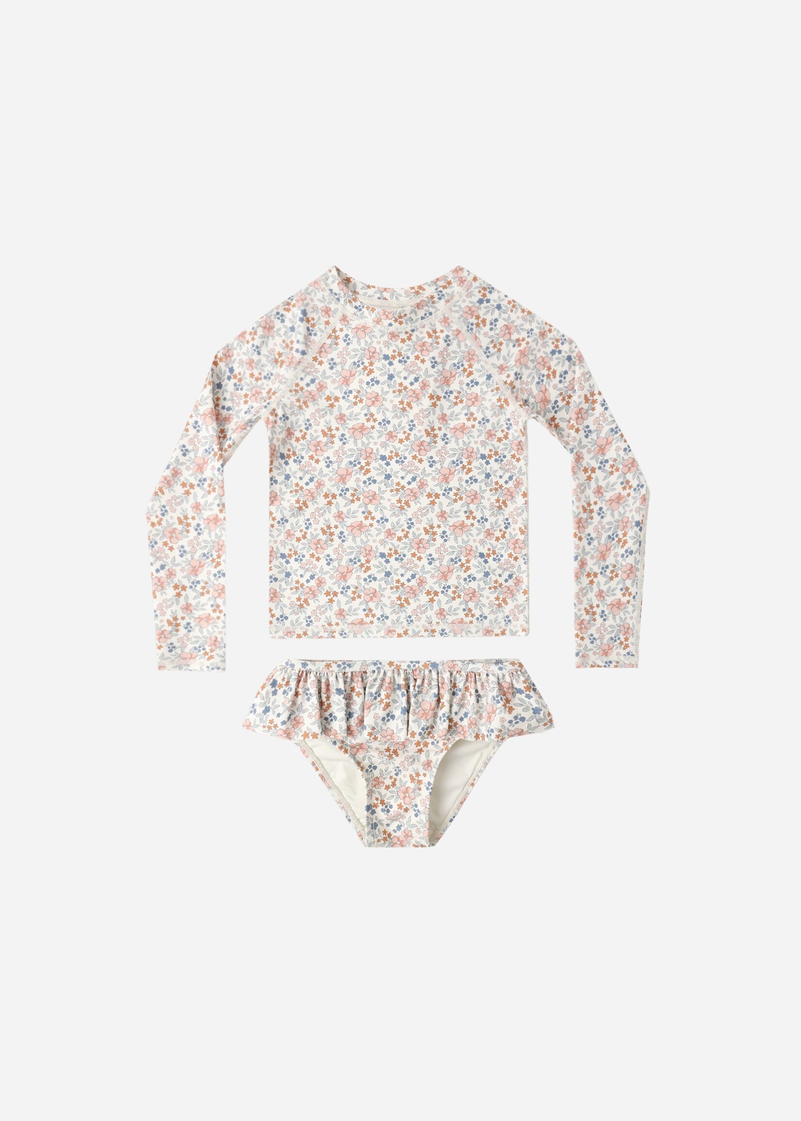 Rylee + Cru LLC RASHGUARD GIRLS SET FLOWER FIELDS
