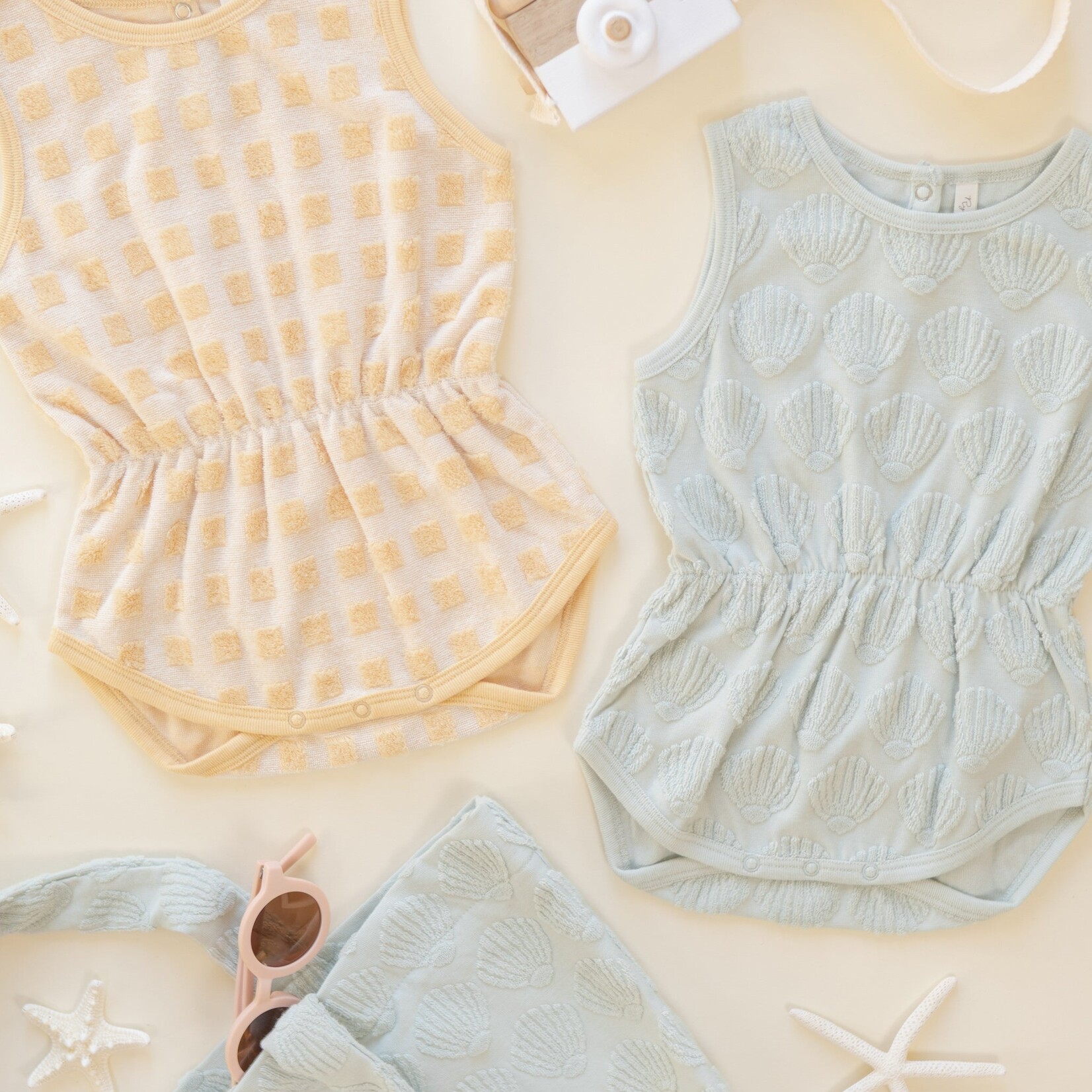 Rylee + Cru LLC CINCH PLAYSUIT SEASHELLS