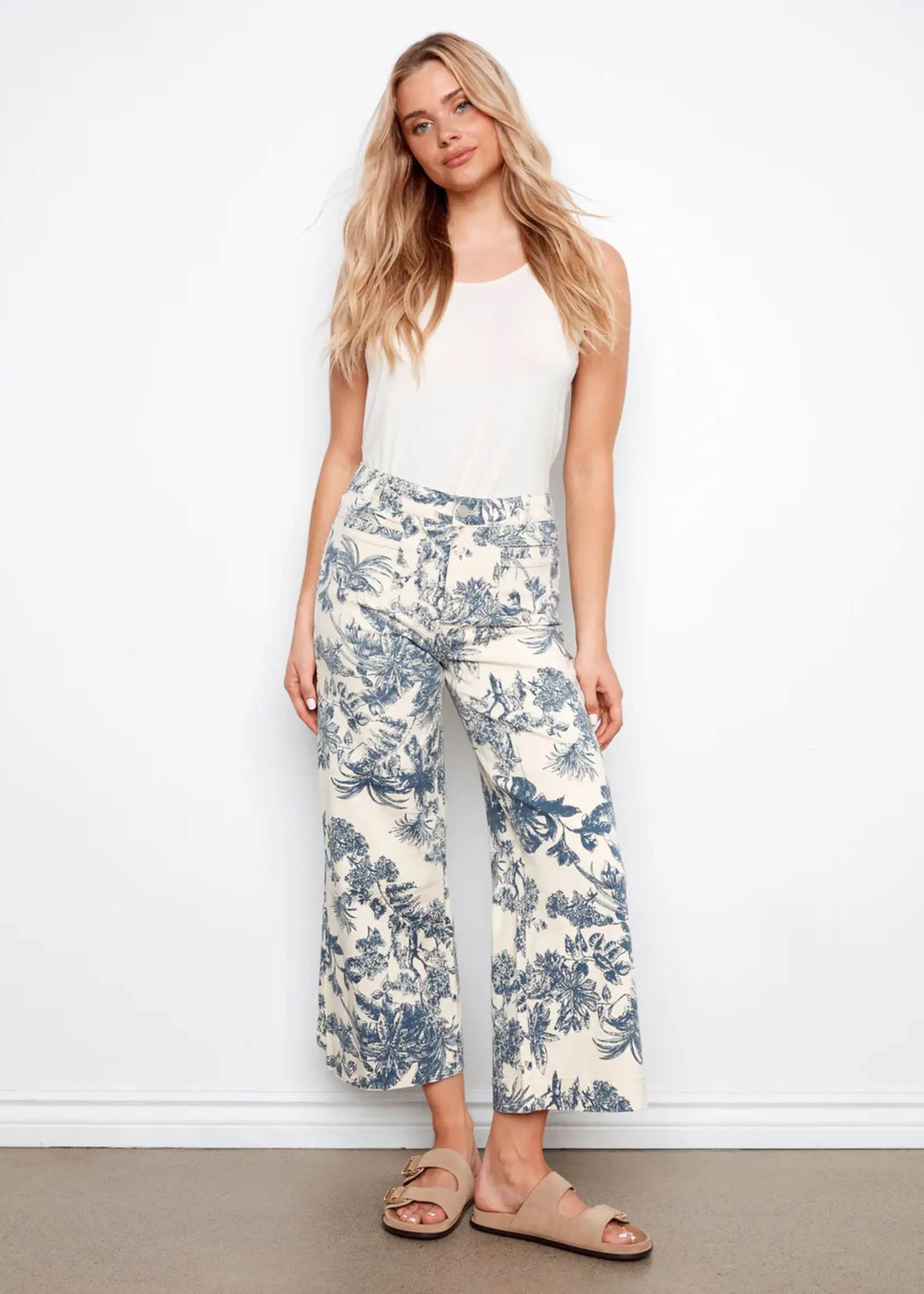 Charlie B Printed Cropped Patch Pocket Flare