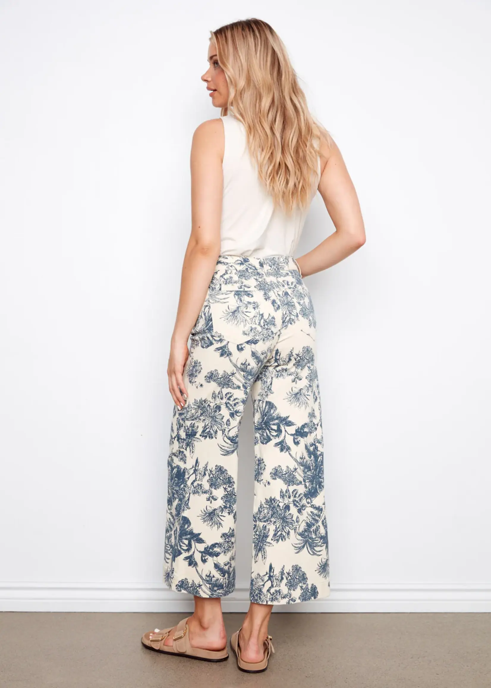 Charlie B Printed Cropped Patch Pocket Flare