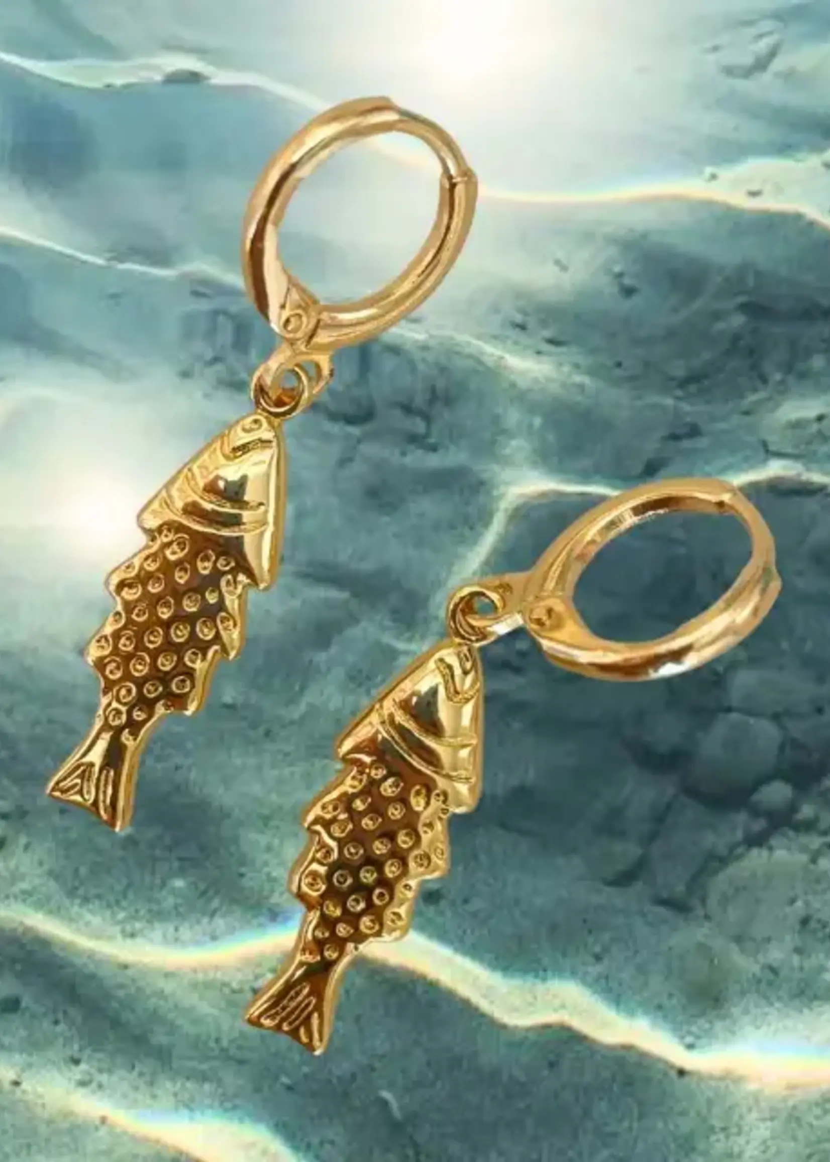 driftaway jewelry Finn Fish Huggie Earrings