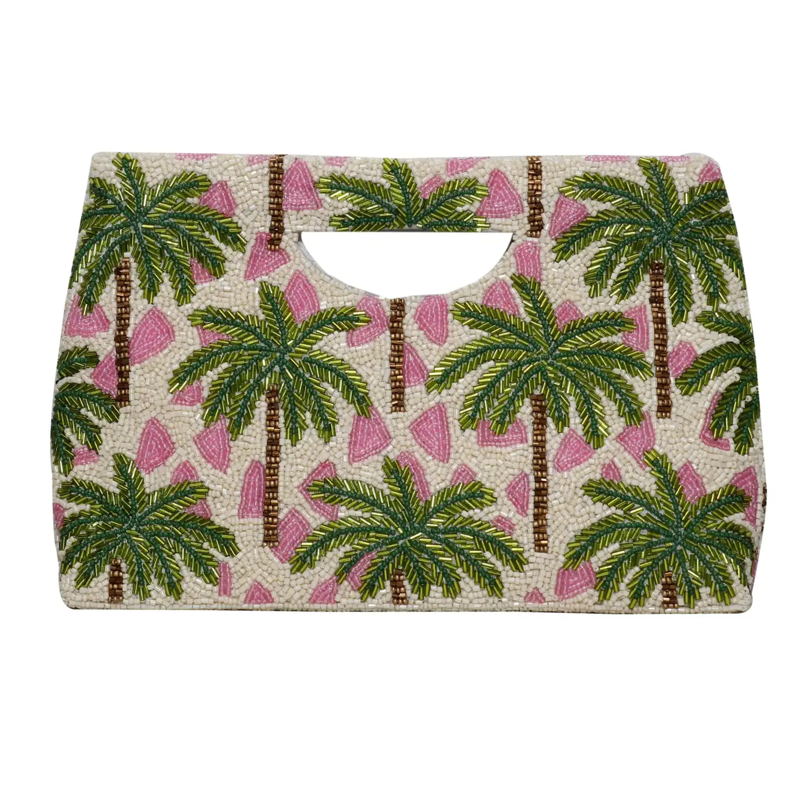 Tiana Palm Trees in Pewter Cut Out Clutch